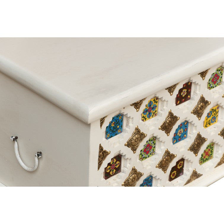 Willy Carved Tile Storage Trunk