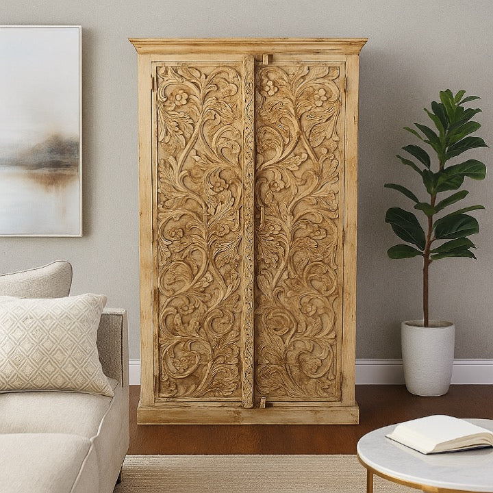 Stefen Hand Carved Almirah