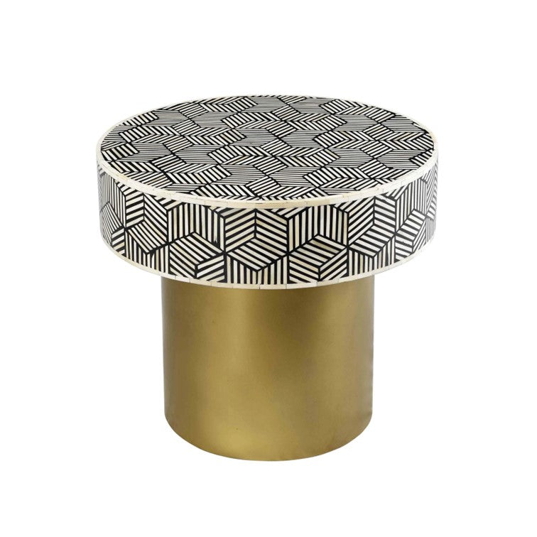 Pineapple Bone Inlay Side Table