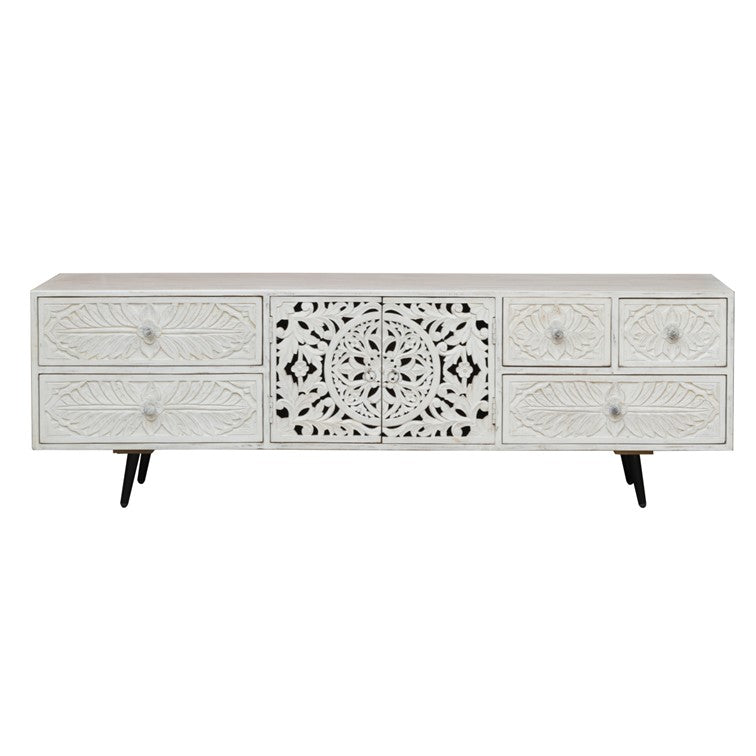 Emma Hand Carved wooden TV Cabinet