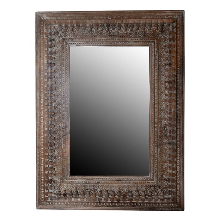 Lars Hand Carved Wooden Mirror