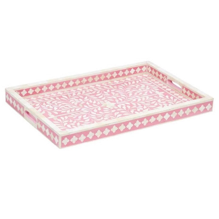 Axel Bone Inlay Tray with Floral Pattern