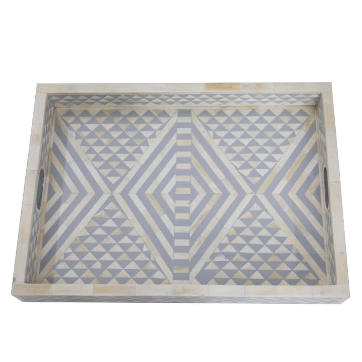 Tia Bone Inlay Chevron Pattern Tray