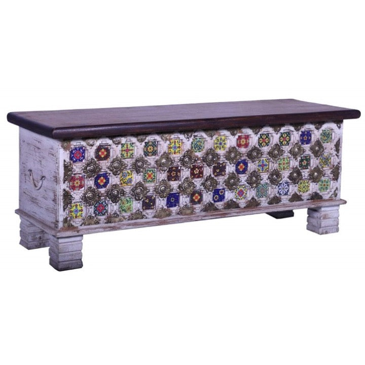 George Carved Storage Trunk