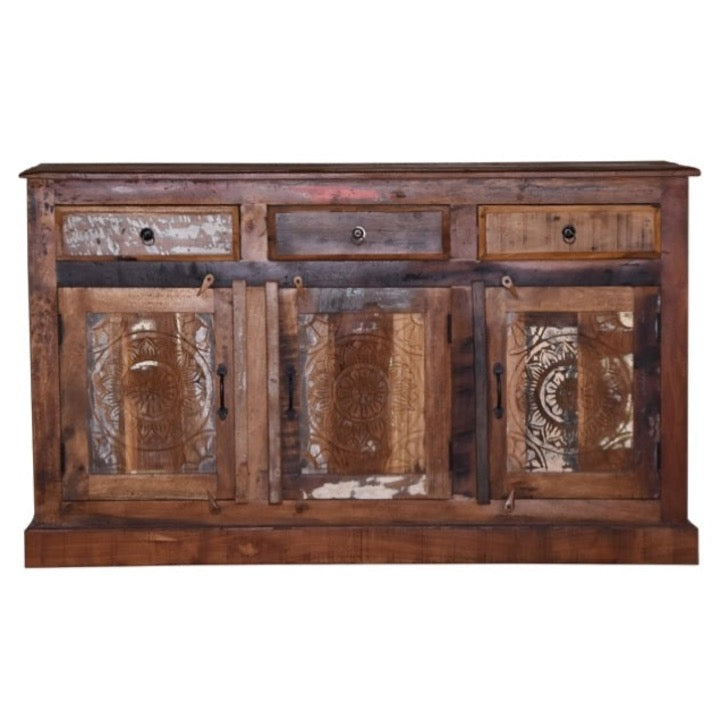 Frida Hand Carved Wooden Side Board