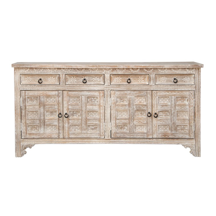 Jake Hand Carved Wooden Side Board