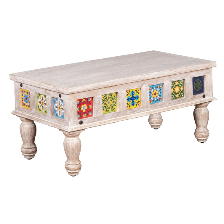 Willy Carved Tile Coffee Table