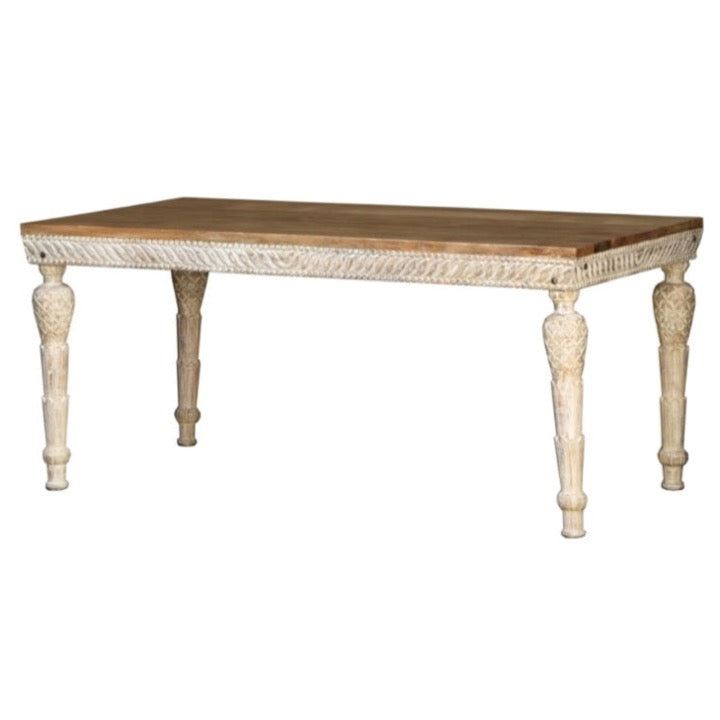 Lawman Hand Carved Wooden Dining Table