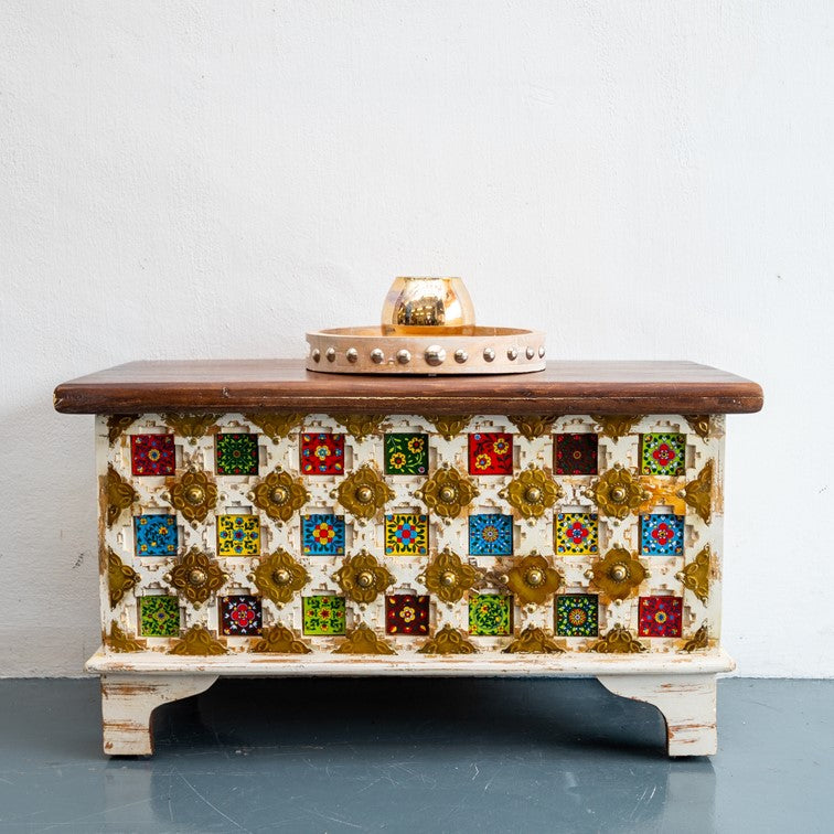 Mira Wooden Tile Storage Trunk