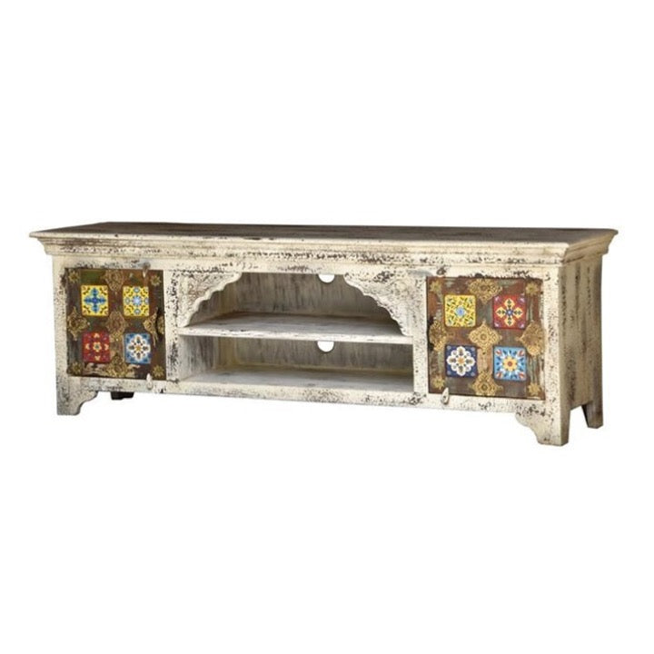 Morton Hand Carved Tile TV Cabinet