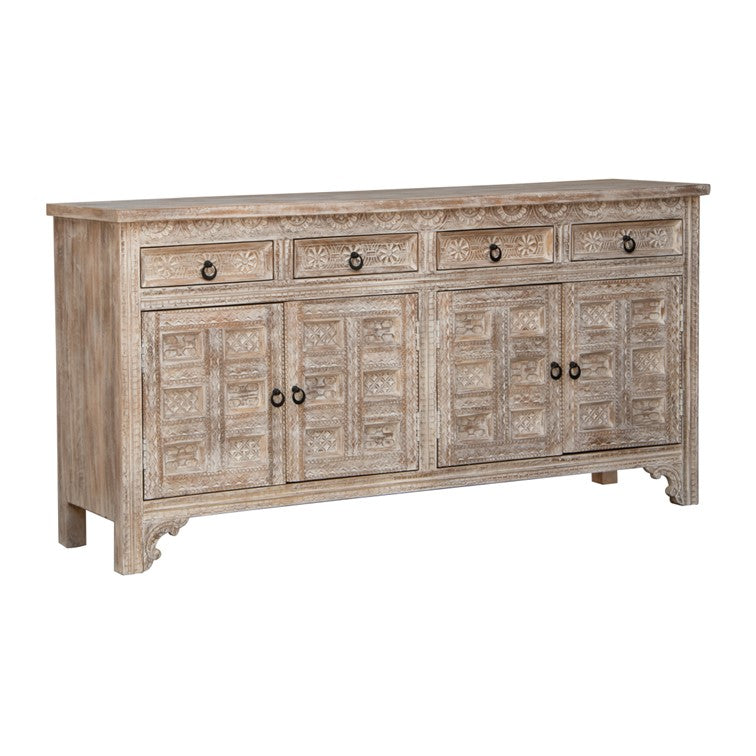 Jake Hand Carved Wooden Side Board