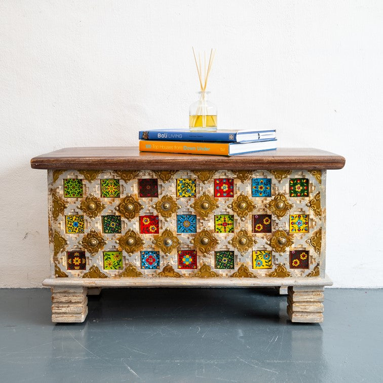 Mira Wooden Tile Storage Trunk