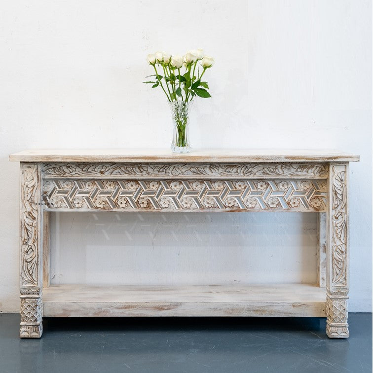 Laki Wooden Hand  Carved Console Table