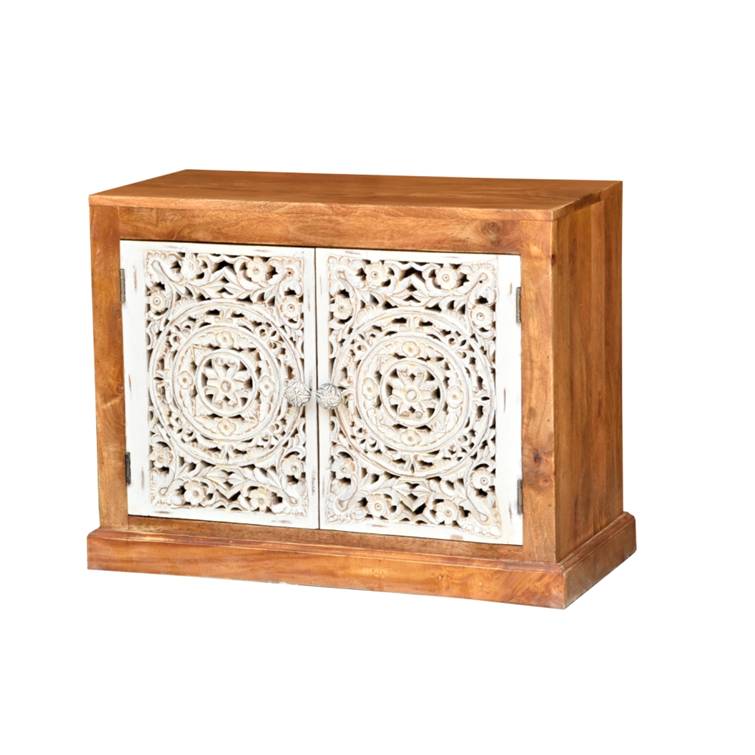 Harris Hand Carved Wooden Shoe Cabinet