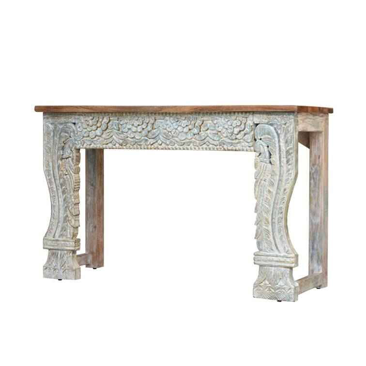 Mitto Hand Carved Wooden Console Table