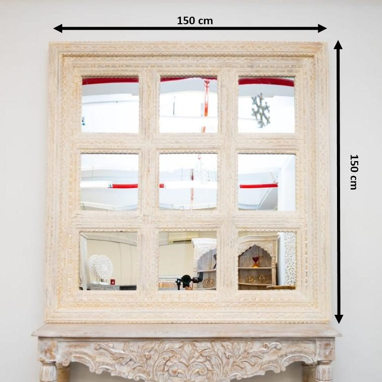 Nova Hand Carved Wooden Mirror