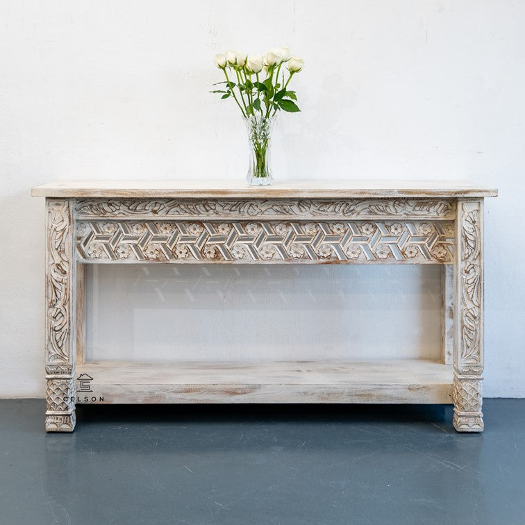 Laki Wooden Hand  Carved Console Table