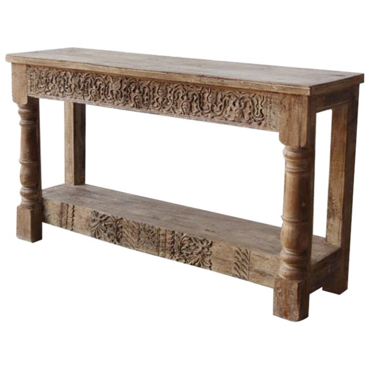 Rathore Hand Carved Wooden Console Table