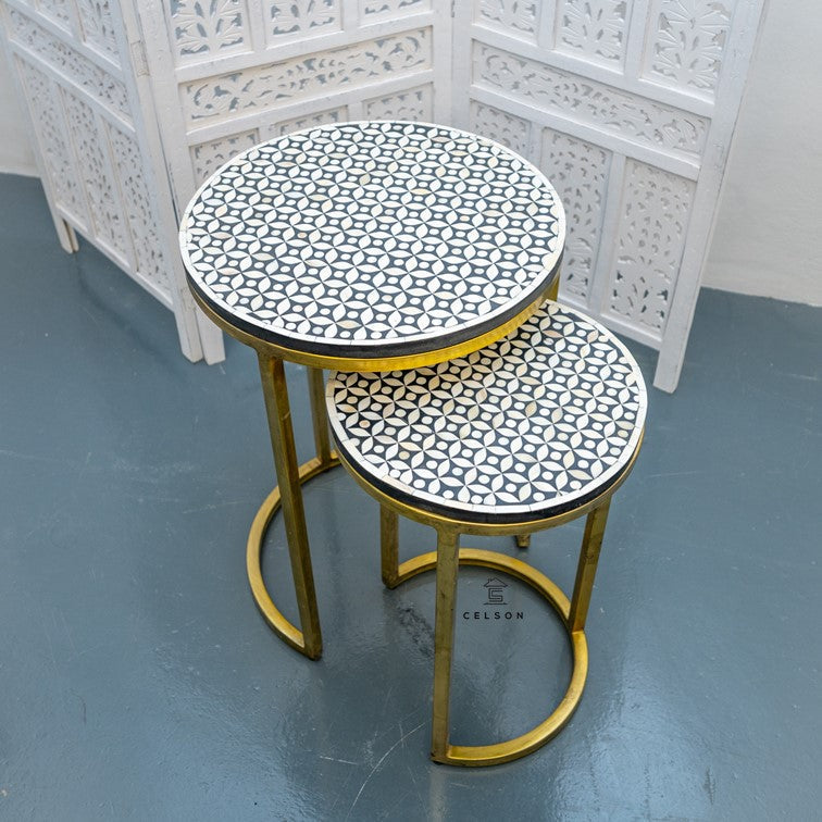 Batey Bone Inlay Nesting Side Table