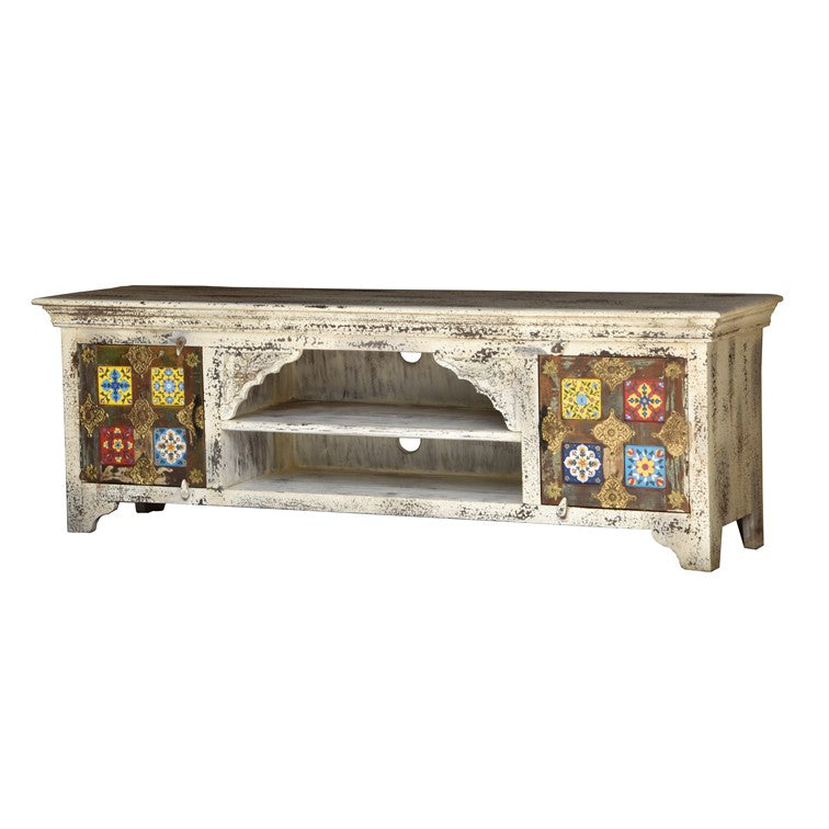 Morton Hand Carved Tile TV Cabinet