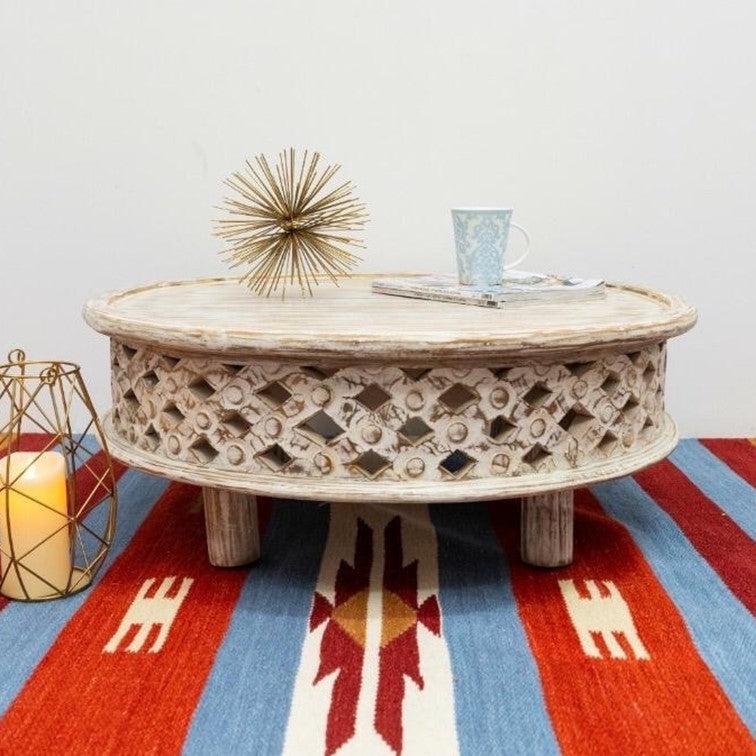 Andrea Carved Wooden Coffee Table