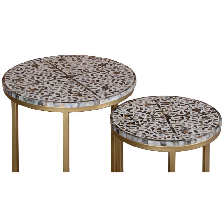 Miranda Mother of Pearl Inlay Nesting Table