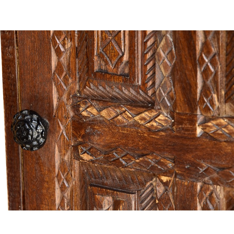 Lena Hand Carved Wooden Shoe Cabinet
