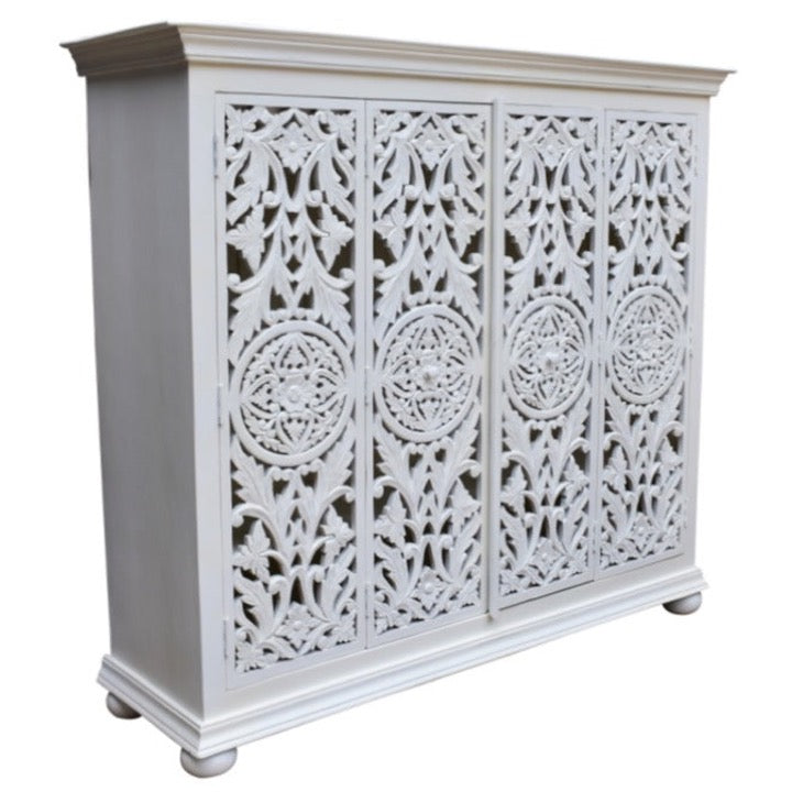 Celio Hand Carved Wooden TV Cabinet