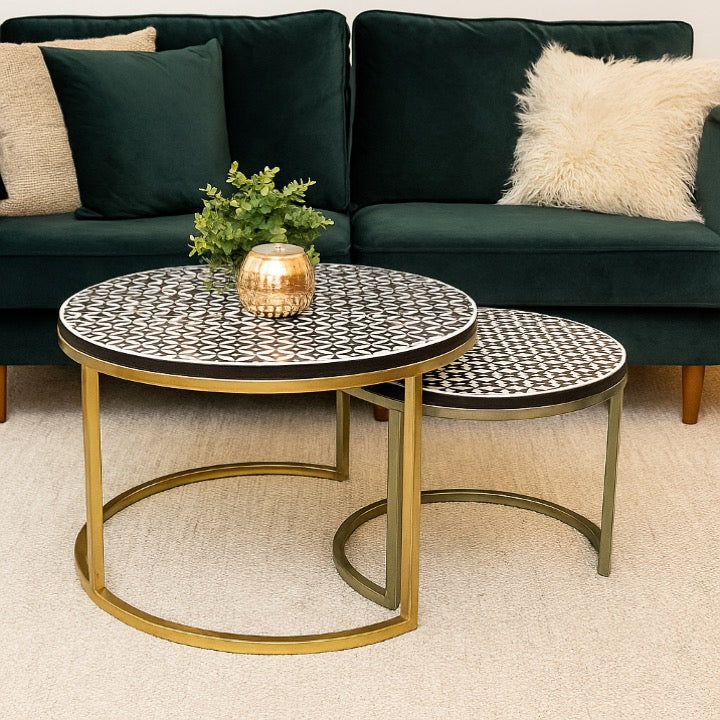 Nomaan Bone Inlay Nesting Coffee Table