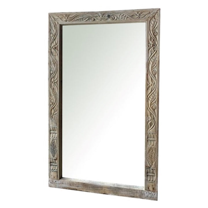 Tejas Hand Carved Wooden Mirror