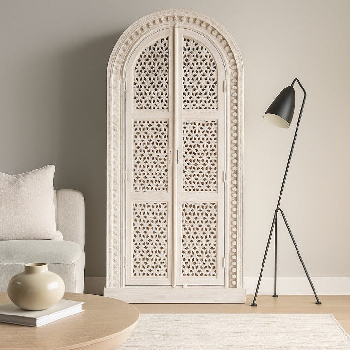 Anna Hand Carved Wooden Almirah