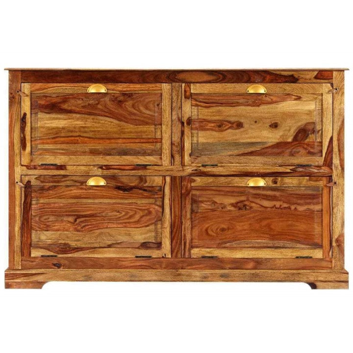 Valdes Hand Carved Wooden Shoe Cabinet