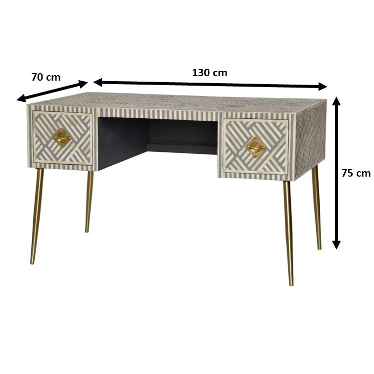 Elli Bone Inlay Study Table & Chair