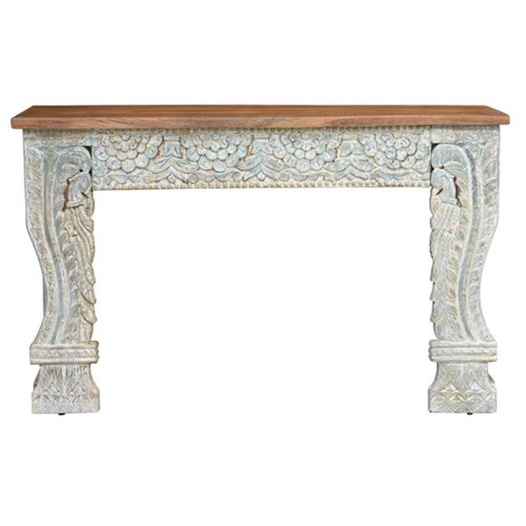 Mitto Hand Carved Wooden Console Table