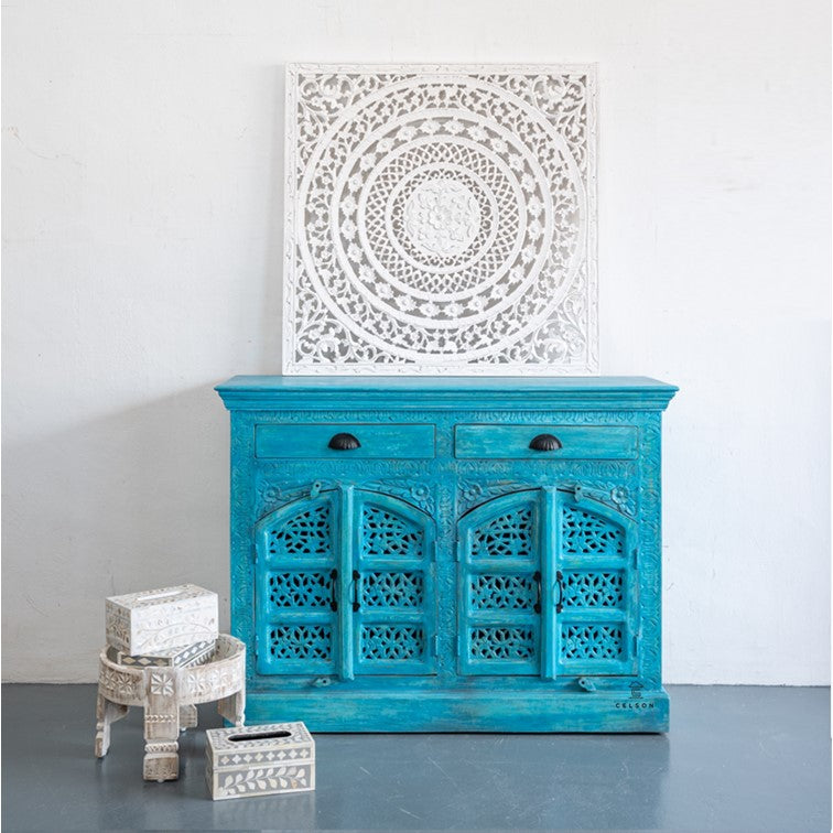 Clem Carved Wooden Cabinet