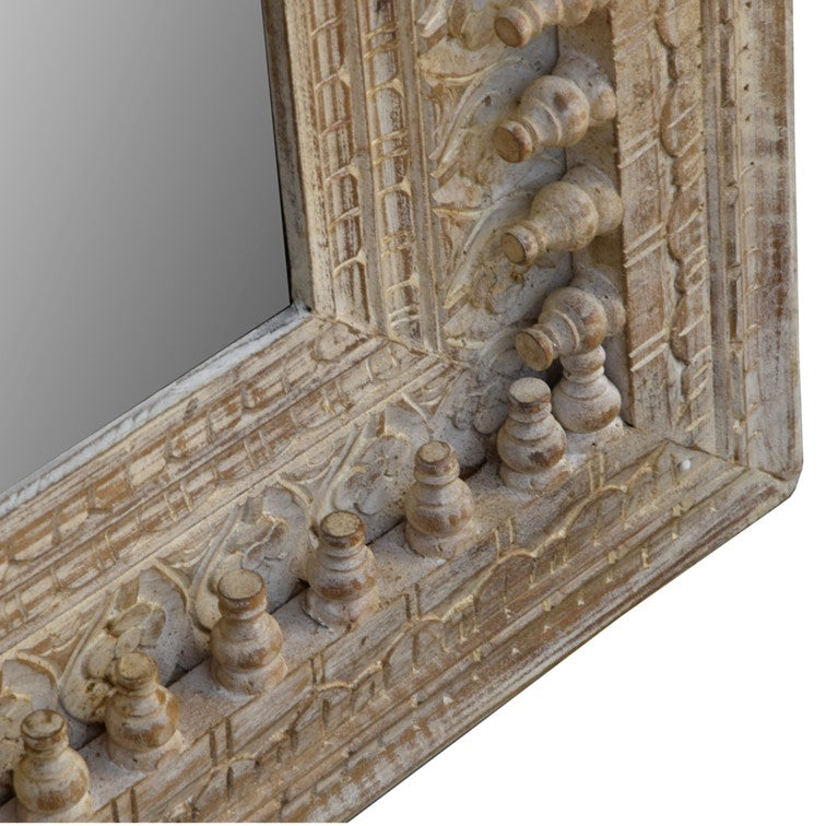 Isabela Hand Carved Wooden Mirror