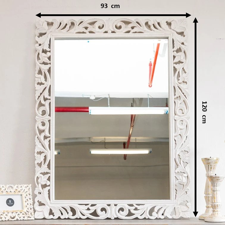 Blaire Hand Carved Wooden Mirror
