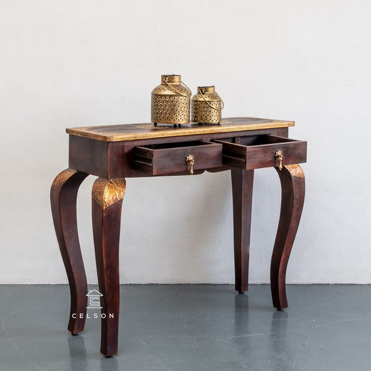 Cameron  Brass Inlaid  Console Table