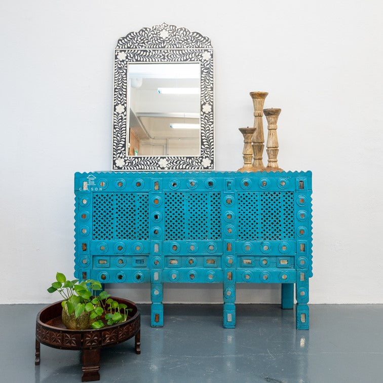 Susan Hand Carved Wooden Console Table