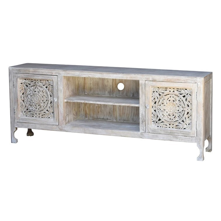 Ivva Hand Carved Wooden TV Cabinet