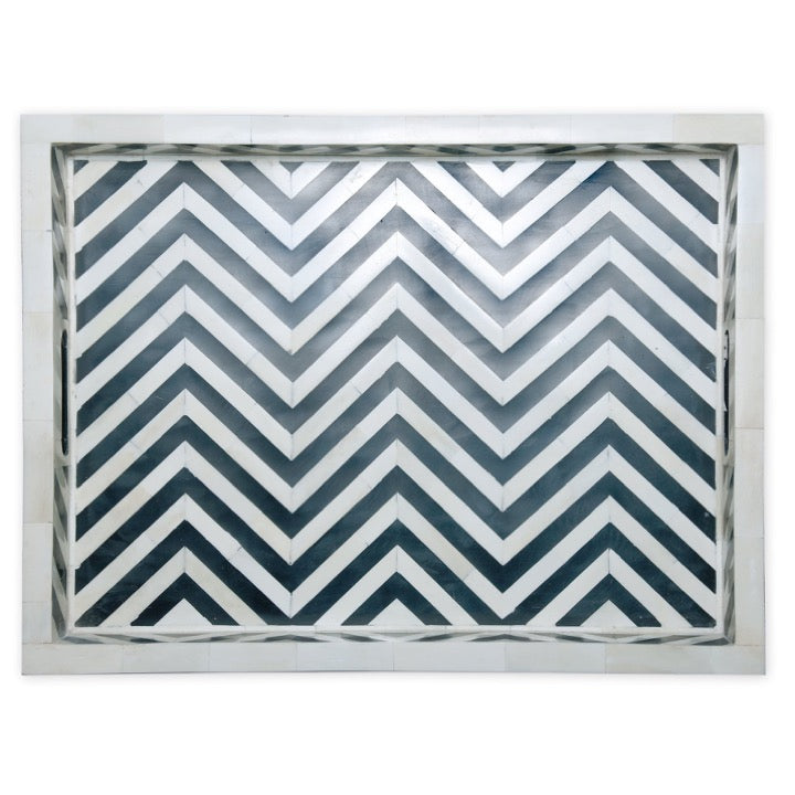 Arissa Bone Inlay Chevron Pattern Tray