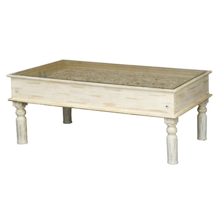 Lily Wooden Carved Coffee Table