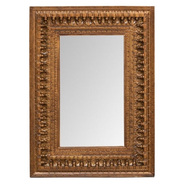 Ivan Hand Carved Wooden Mirror