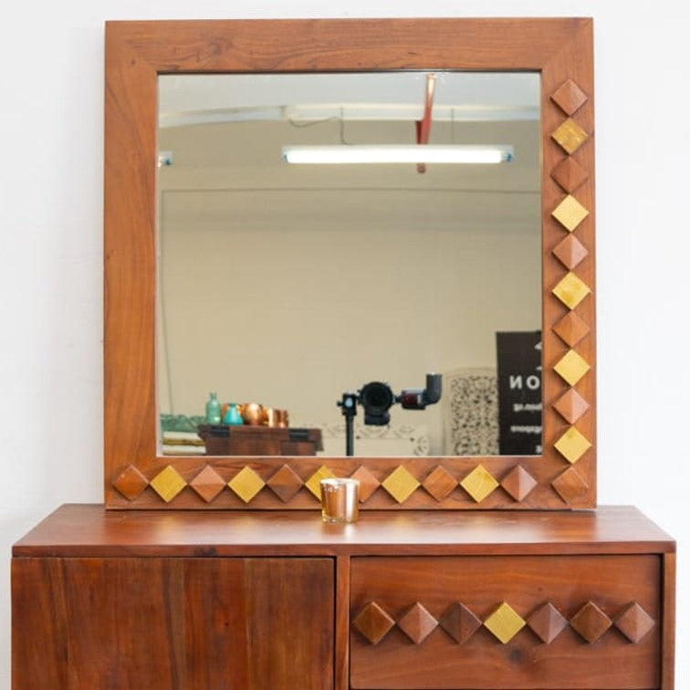 Riva Hand Carved Wooden Mirror
