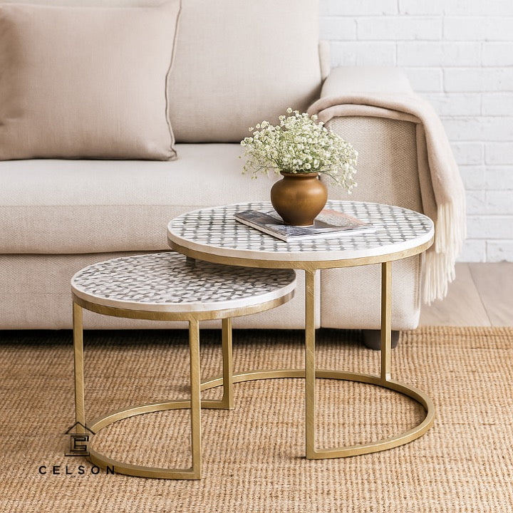 Zara Mother of Pearl Inlay Nesting Coffee Table