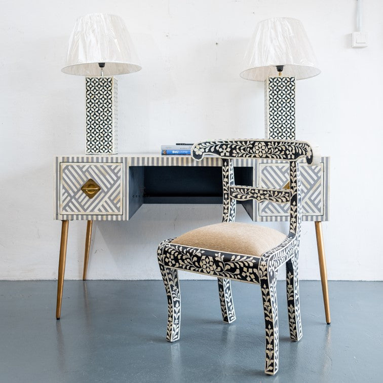 Elli Bone Inlay Study Table & Chair