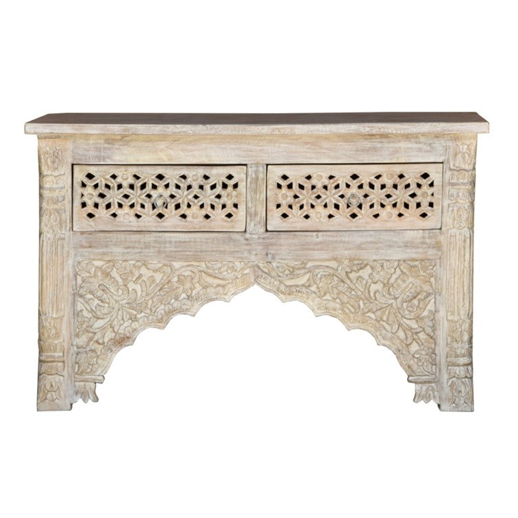 Jeter Hand Carved Wooden Console Table