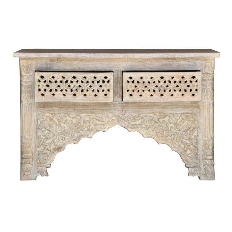 Jeter Hand Carved Wooden Console Table