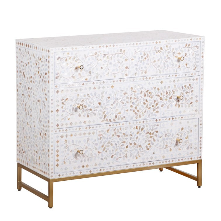 Simo Mother of pearl Inlay Chest of Drawer