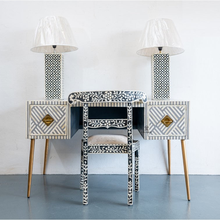Elli Bone Inlay Study Table & Chair
